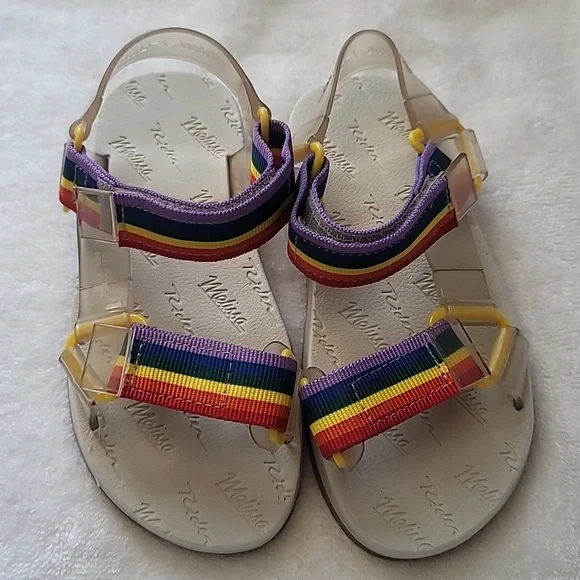 Mini Melissa Papete + Rider Beige / Rainbow - Picture 6 of 6